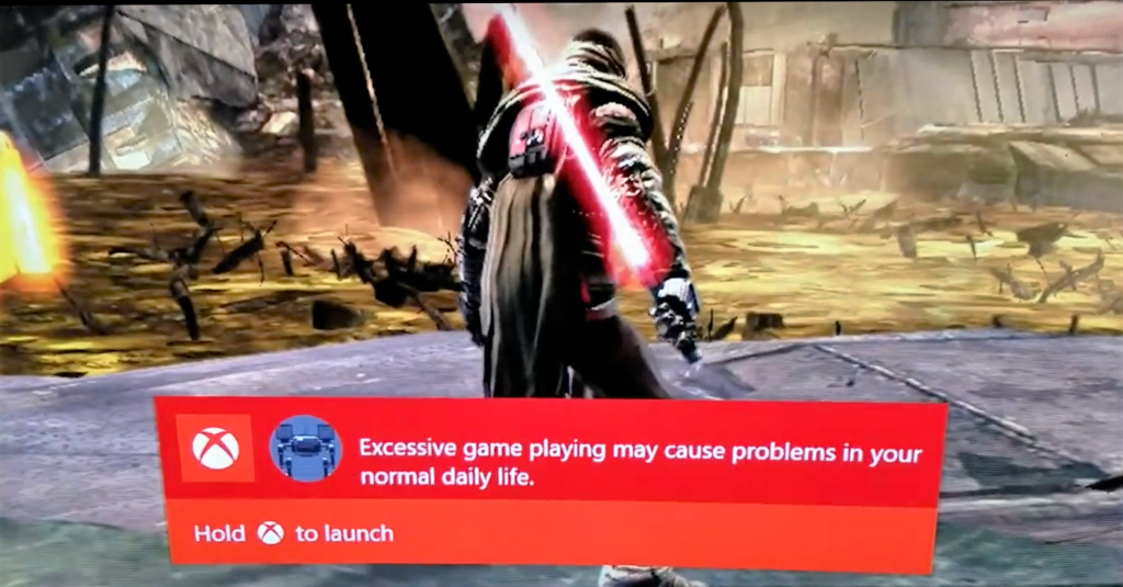 Xbox One Benachrichtigung exessives Spielen
