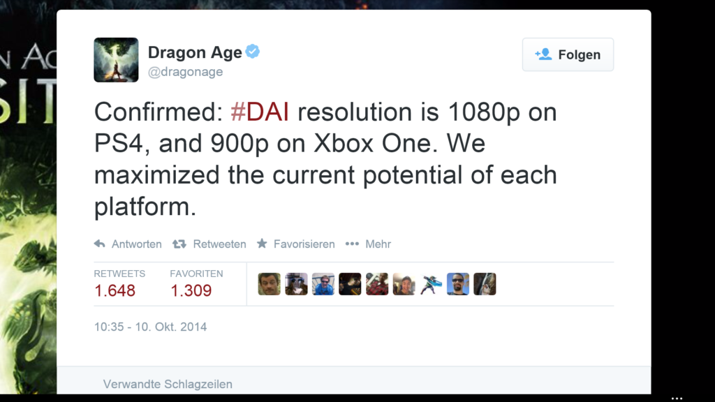 Twitter Account von Dragon Age