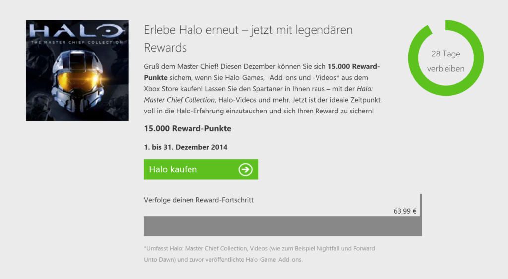 Xbox Live Reward Halo-Prämie 2014