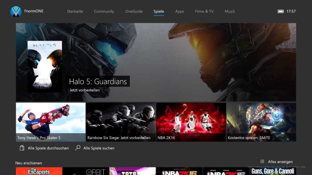 New Xbox One Experience - Dashboard