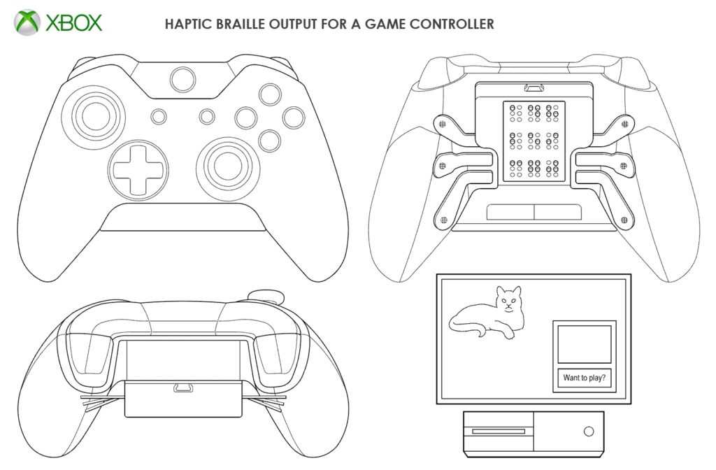 Xbox Controller Blindenschrift