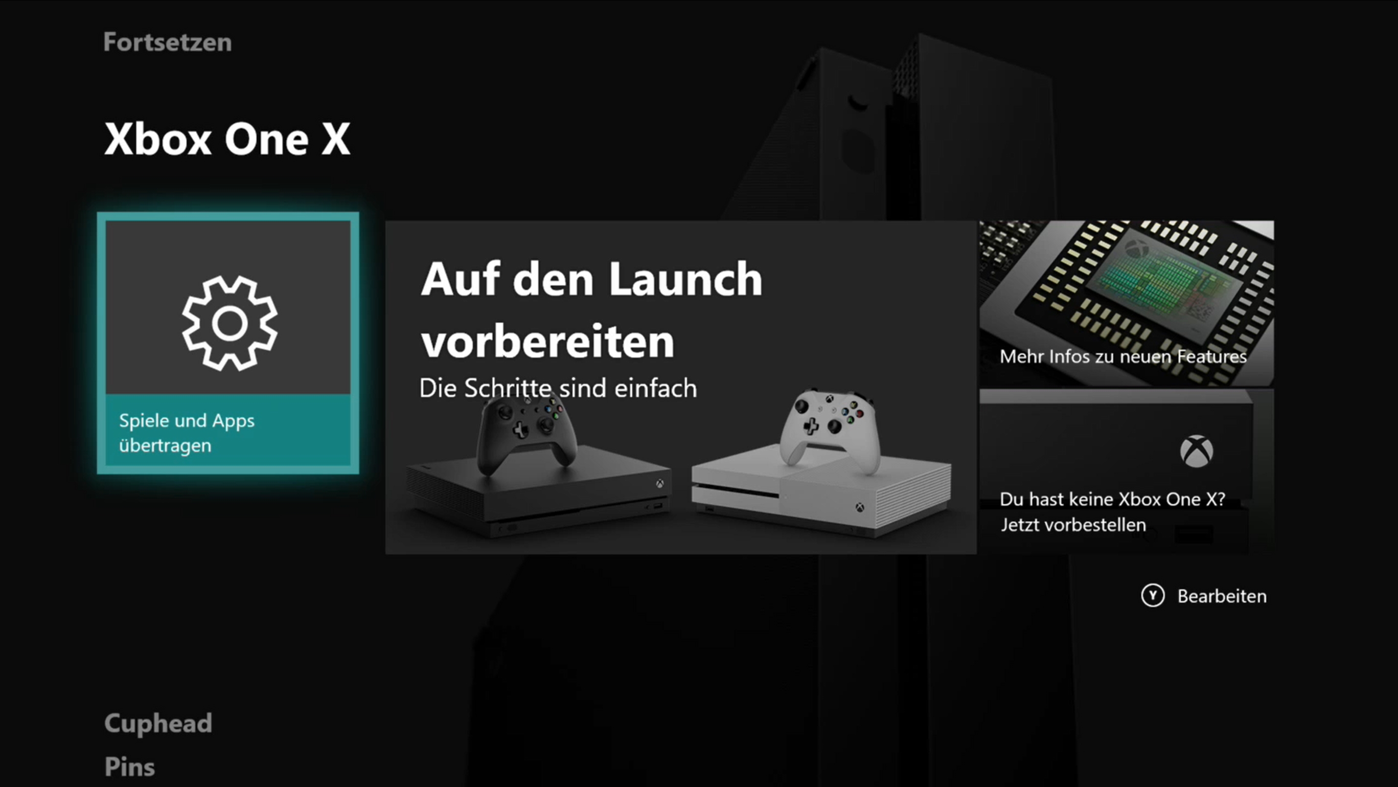 Xbox One X Datentransfer